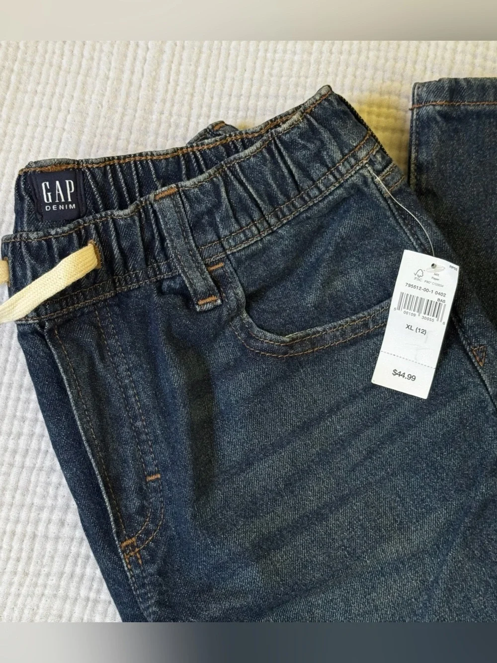 NWT Boys 12 GAP Dark Wash Denim Jogger Jeans